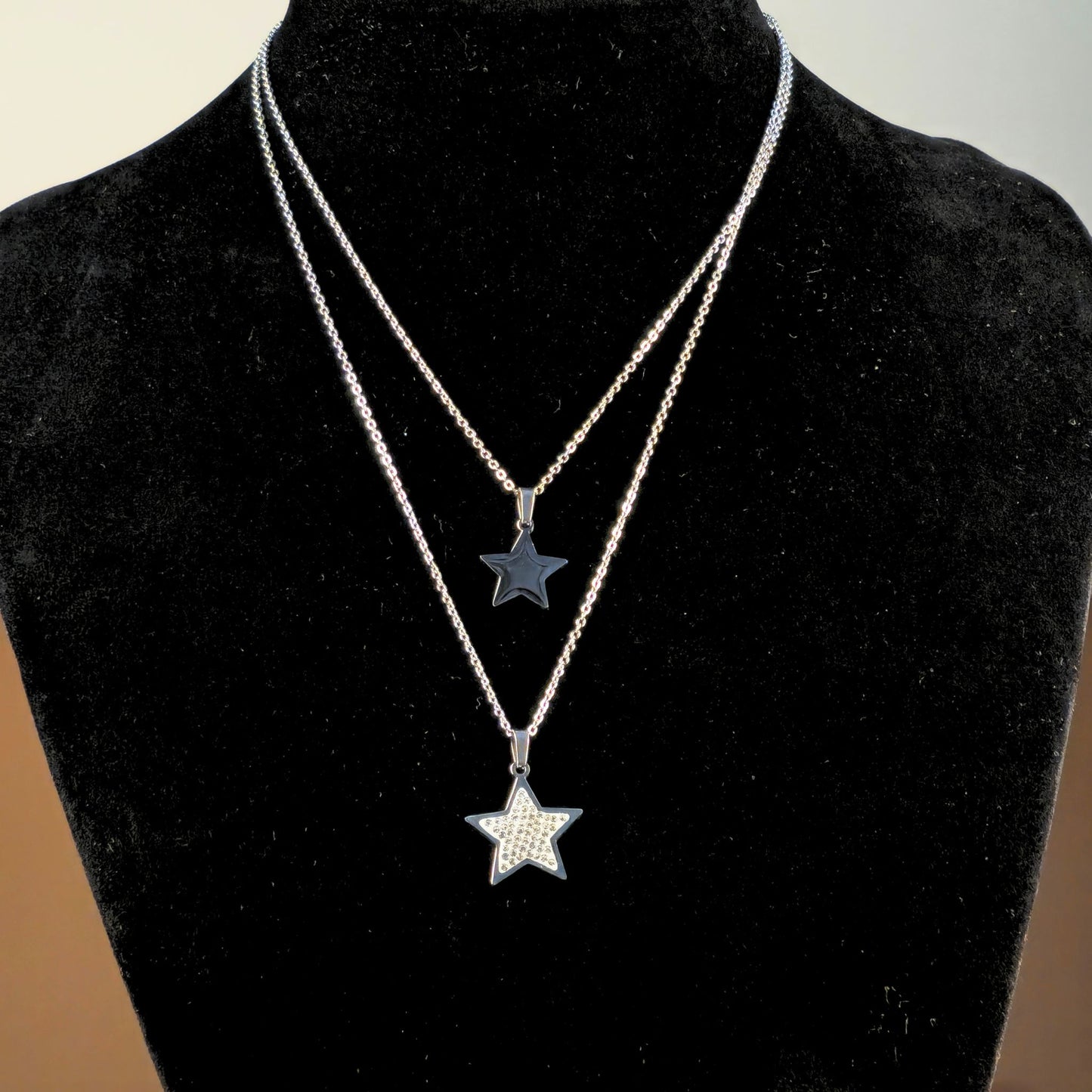 collana doppia stella – oro & argento personalizzabile
