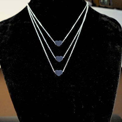 Collana Tre Cuori – Oro o Argento Incidibile (1-2 lettere per cuore)