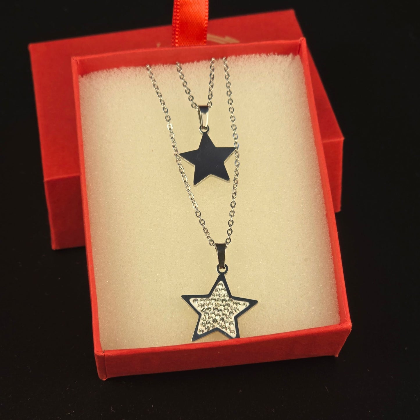 collana doppia stella – oro & argento personalizzabile