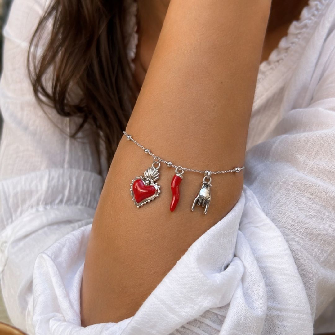 Tris Portafortuna – Collana, Bracciale e Portachiavi con rito di attivazione
