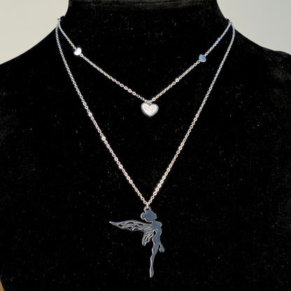 Collana Doppio Giro con Angelo – Personalizzabile con Iniziale Incisa