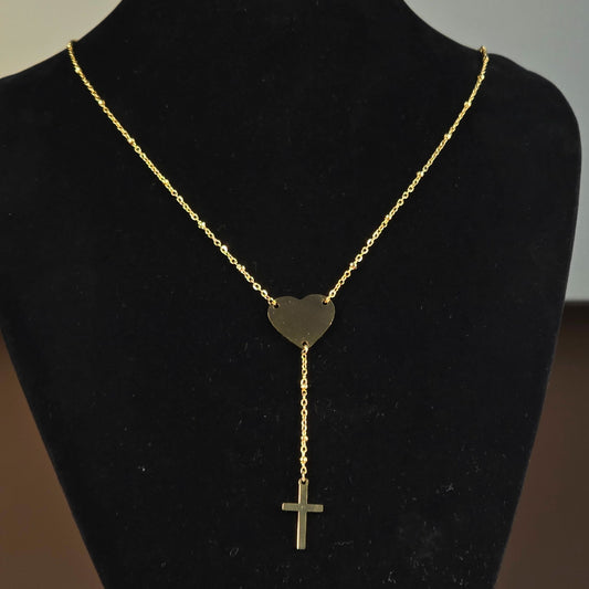 Collana Cuore con Croce – Personalizzabile con Incisione