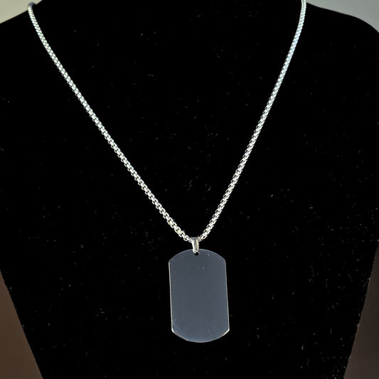 Collana Piastrina Personalizzata – Stile Militare in Acciaio Inox (Oro o Argento)