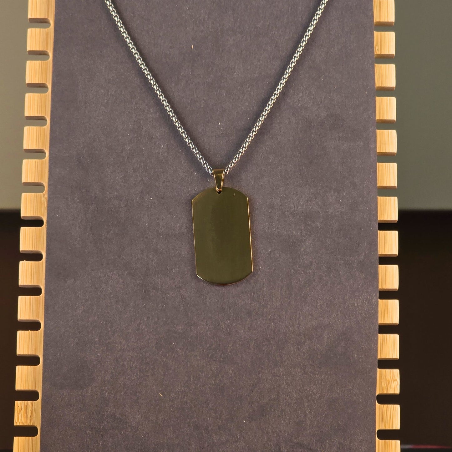 collana piastrina personalizzata – stile militare in acciaio inox (oro o argento)