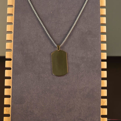Collana Piastrina Personalizzata – Stile Militare in Acciaio Inox (Oro o Argento)