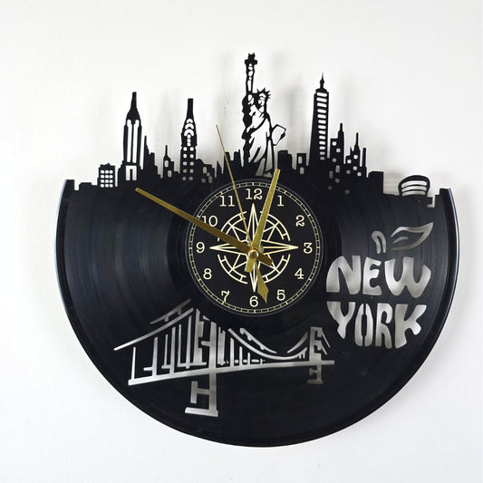 Orologio da Parete in Vinile “New York” – Skyline NYC Design Moderno