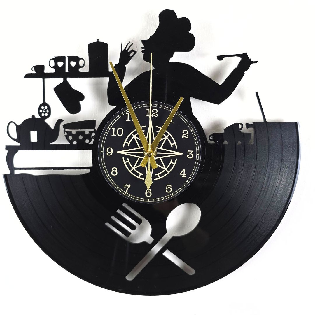 Orologio da Parete in Vinile “Chef & Cucina” – Design Artistico per Amanti della Cucina