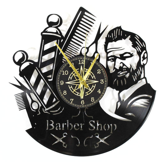 Orologio da Parete in Vinile “Barber Shop” – Design Vintage per Barbieri