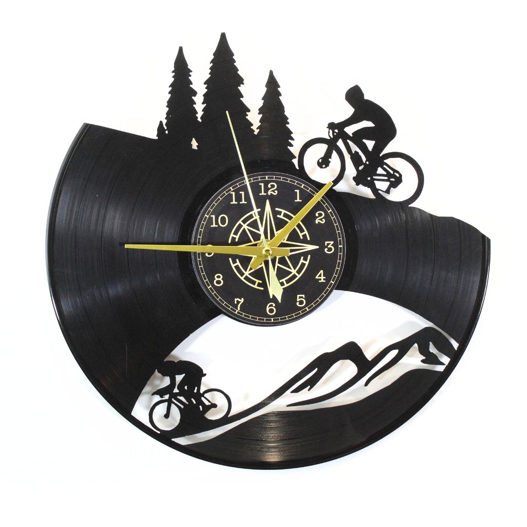 Orologio da Parete in Vinile “Bike” – Arte Moderna per Amanti del Ciclismo