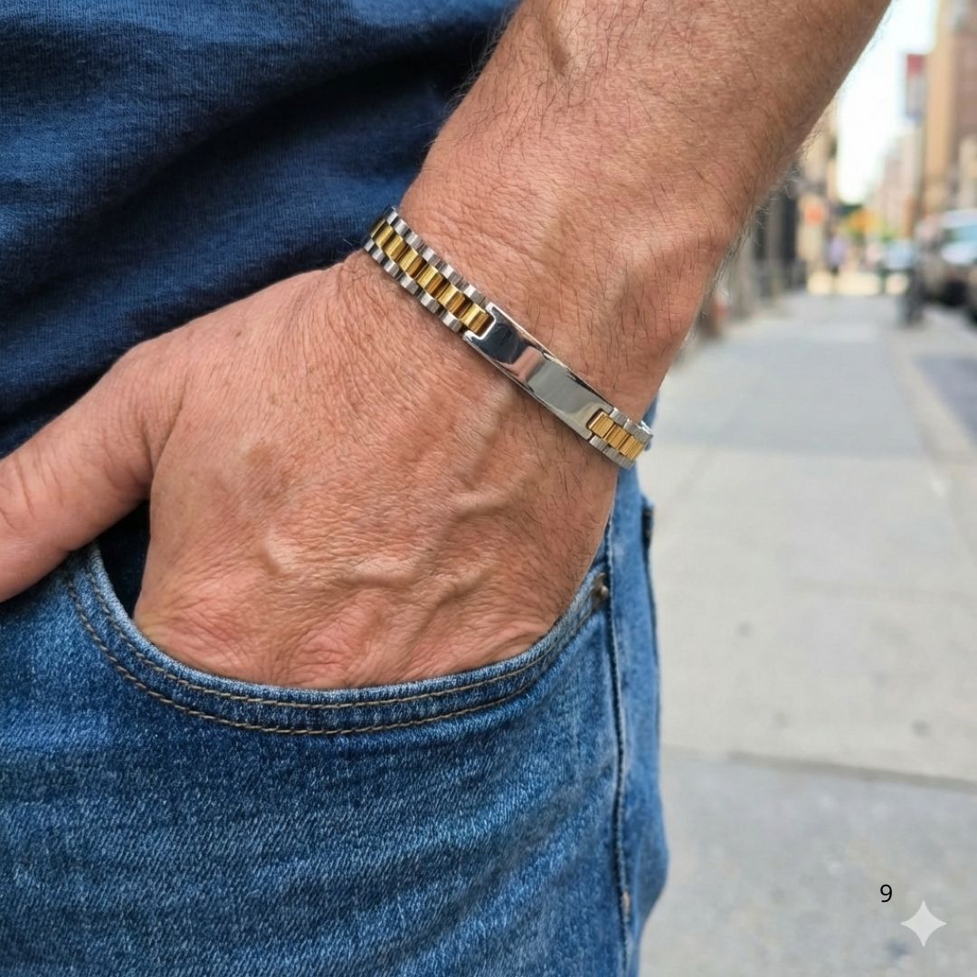 Bracciale Identity "Luxury Link" in Acciaio - Personalizzabile con Incisione