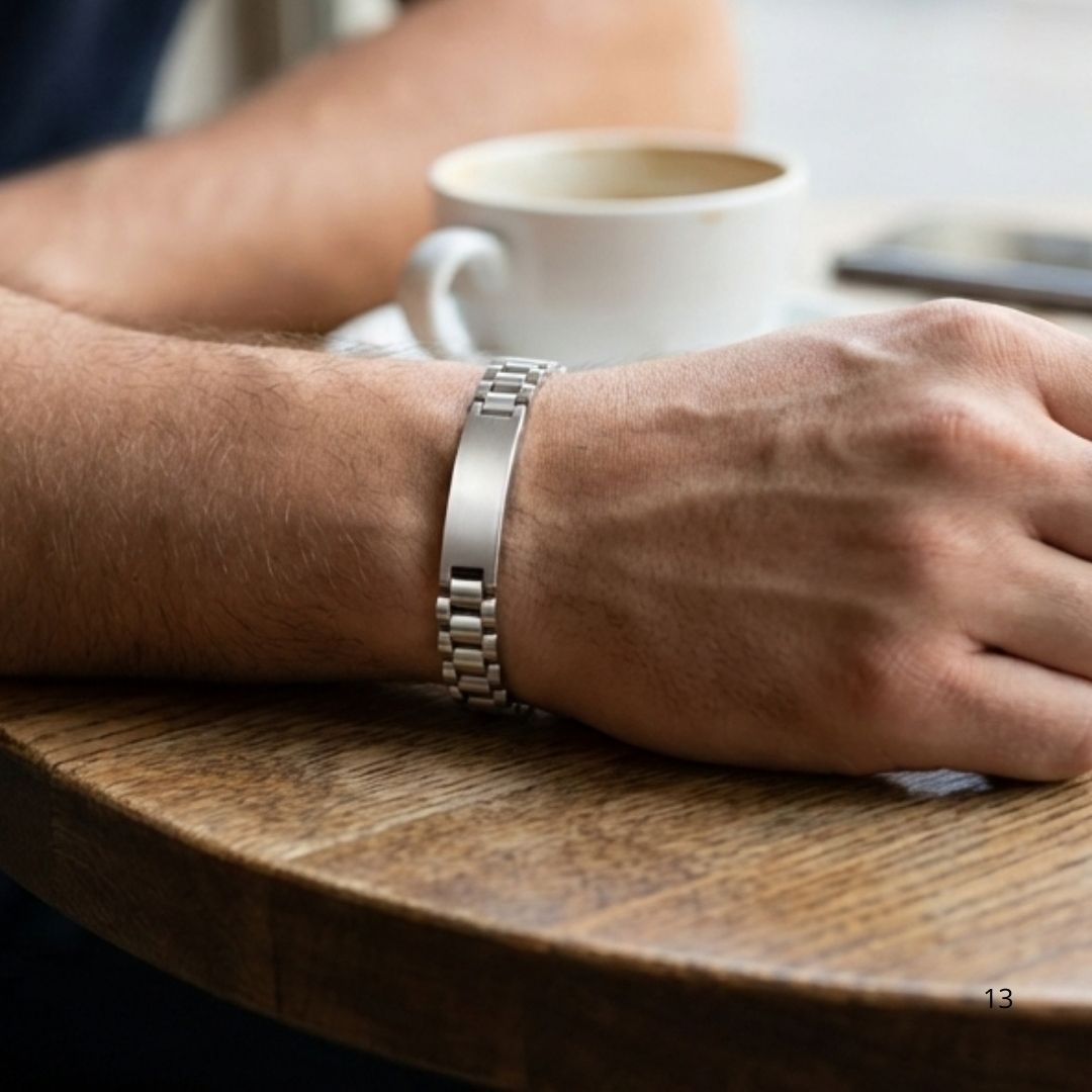 Bracciale Identity "Luxury Link" in Acciaio - Personalizzabile con Incisione